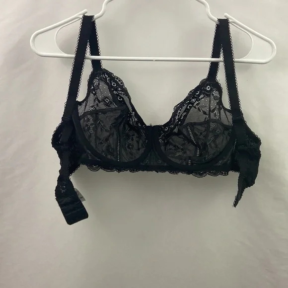 Vanity Fait Black Lace Size 34DD Bra - Picture 6 of 8